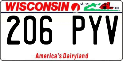 WI license plate 206PYV