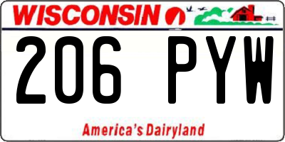 WI license plate 206PYW