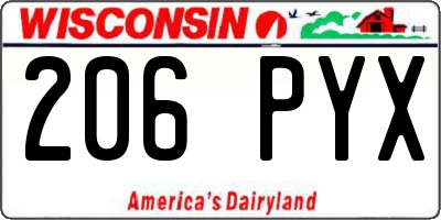 WI license plate 206PYX