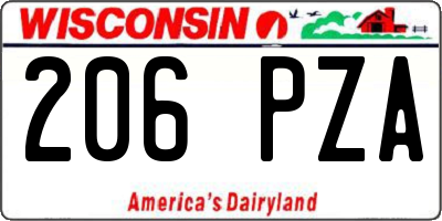 WI license plate 206PZA