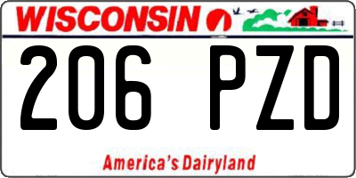 WI license plate 206PZD