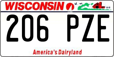 WI license plate 206PZE