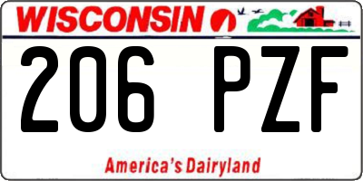 WI license plate 206PZF