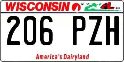 WI license plate 206PZH