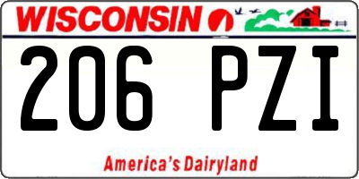 WI license plate 206PZI