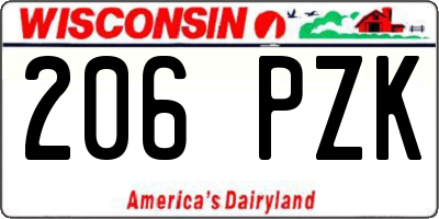 WI license plate 206PZK