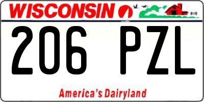 WI license plate 206PZL