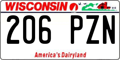 WI license plate 206PZN
