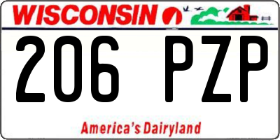 WI license plate 206PZP