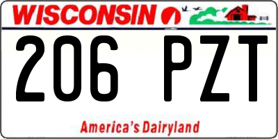 WI license plate 206PZT