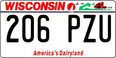 WI license plate 206PZU