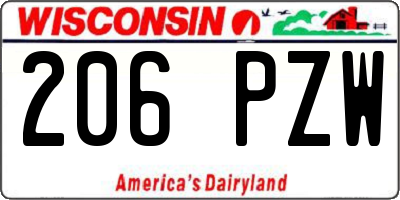 WI license plate 206PZW