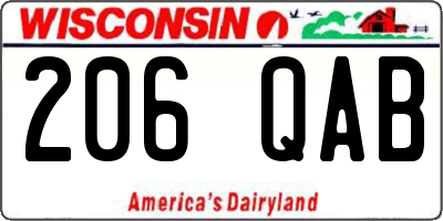 WI license plate 206QAB