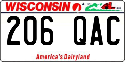 WI license plate 206QAC