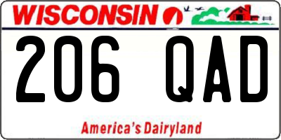 WI license plate 206QAD