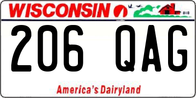 WI license plate 206QAG