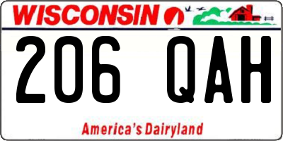 WI license plate 206QAH