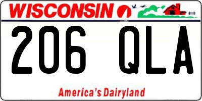 WI license plate 206QLA