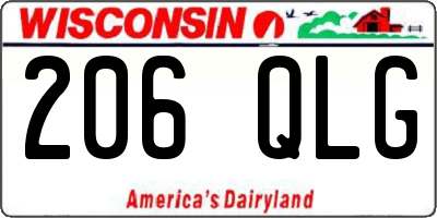 WI license plate 206QLG