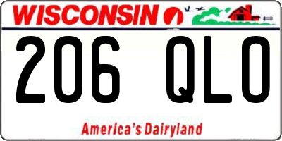 WI license plate 206QLO