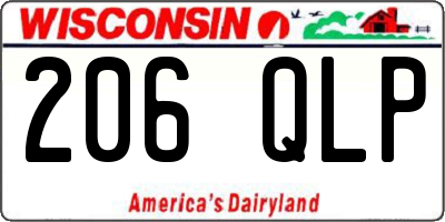 WI license plate 206QLP
