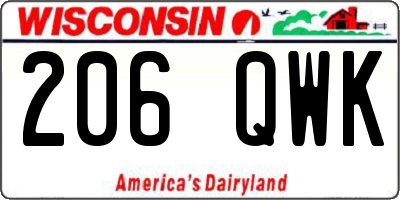 WI license plate 206QWK
