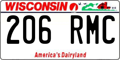 WI license plate 206RMC
