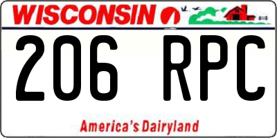 WI license plate 206RPC