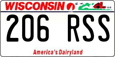 WI license plate 206RSS