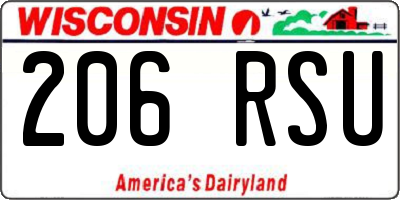 WI license plate 206RSU