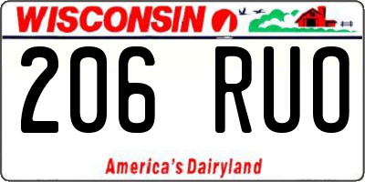 WI license plate 206RUO