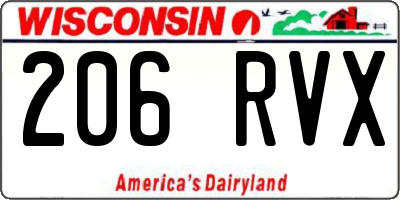 WI license plate 206RVX