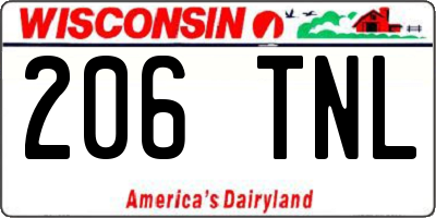 WI license plate 206TNL