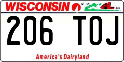 WI license plate 206TOJ