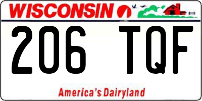 WI license plate 206TQF