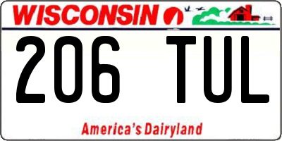 WI license plate 206TUL