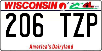 WI license plate 206TZP