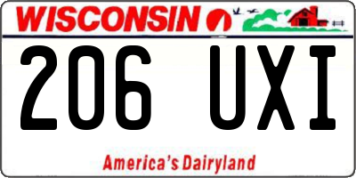 WI license plate 206UXI