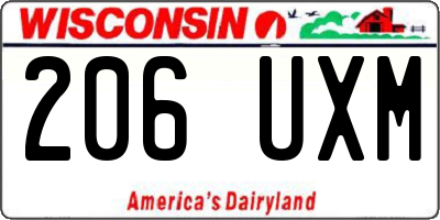 WI license plate 206UXM