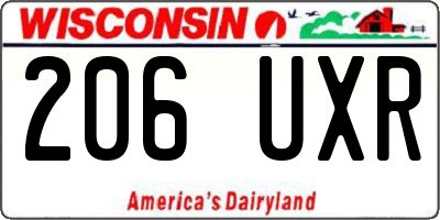 WI license plate 206UXR