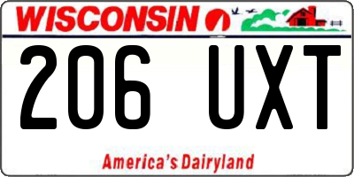 WI license plate 206UXT