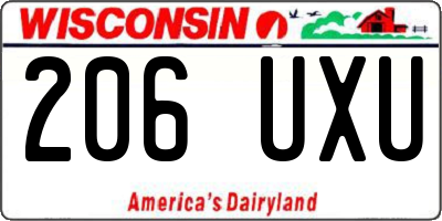 WI license plate 206UXU