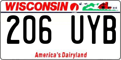 WI license plate 206UYB
