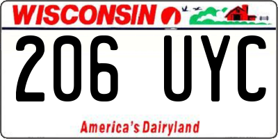 WI license plate 206UYC
