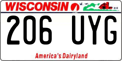 WI license plate 206UYG