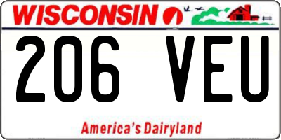 WI license plate 206VEU