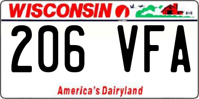 WI license plate 206VFA