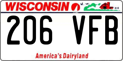 WI license plate 206VFB