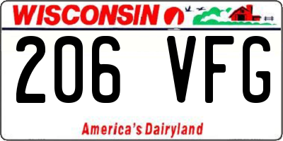 WI license plate 206VFG