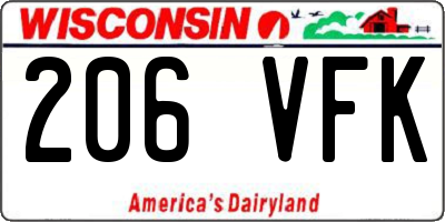 WI license plate 206VFK